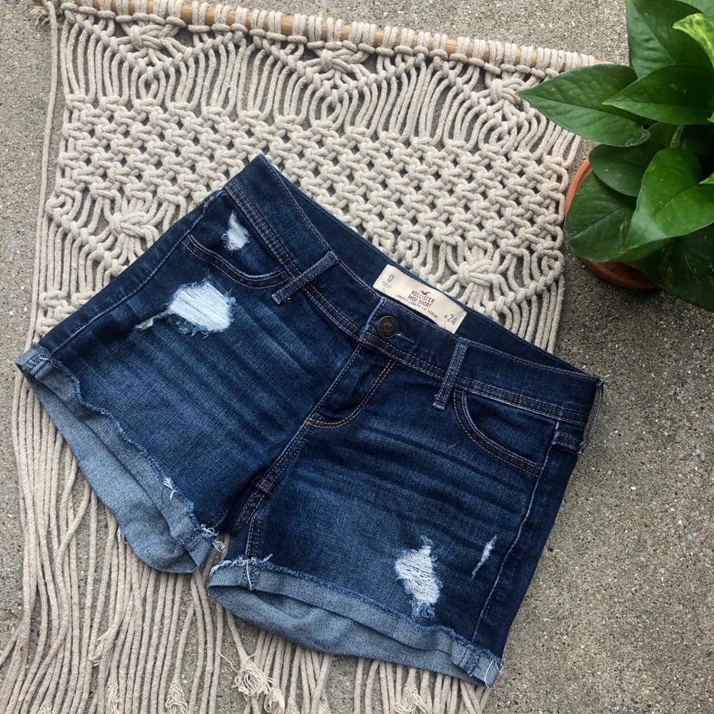 Hollister Distressed MIDI Jean Shorts Size 0